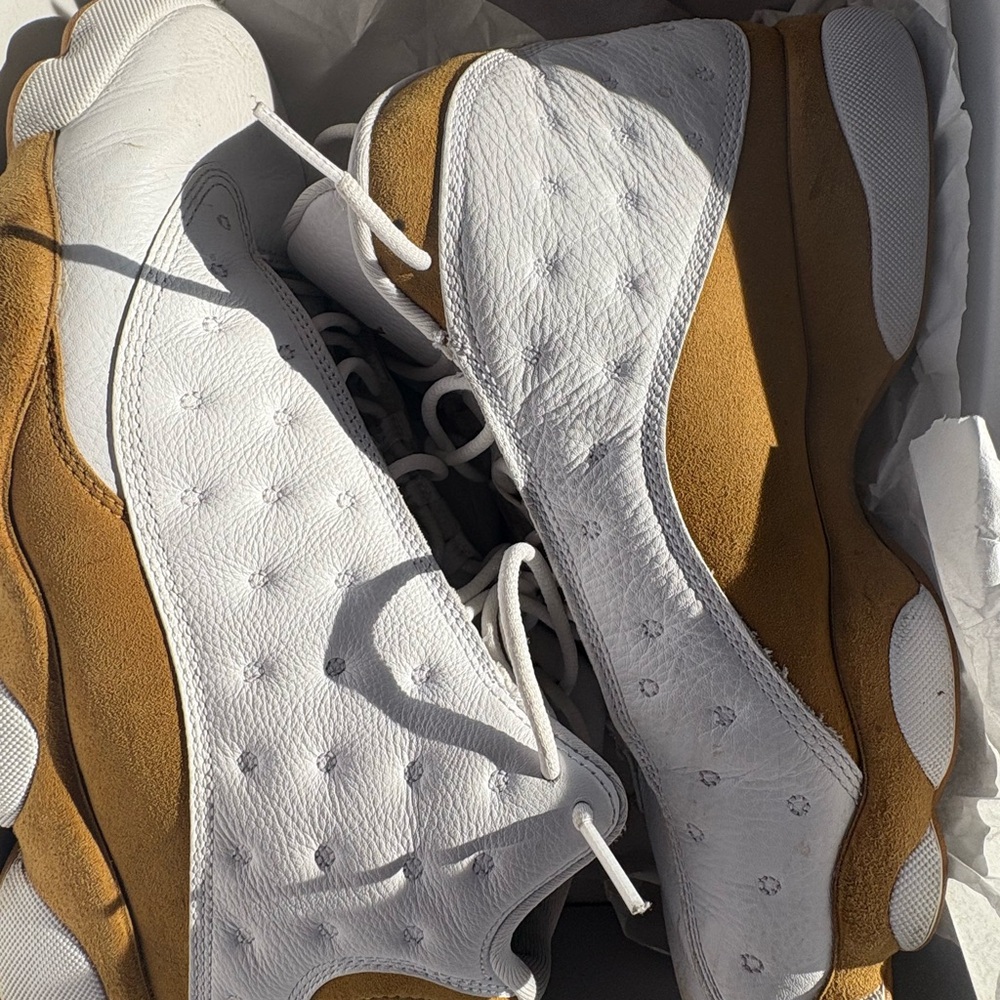 White and Tan Sneakers